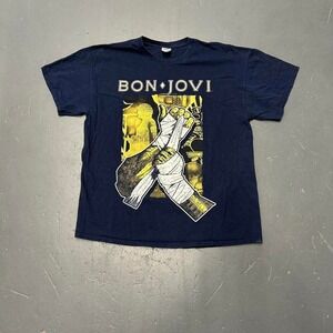 Vintage retro 2013 Bon Jovi double sided big print rock band tour graphic tshirt